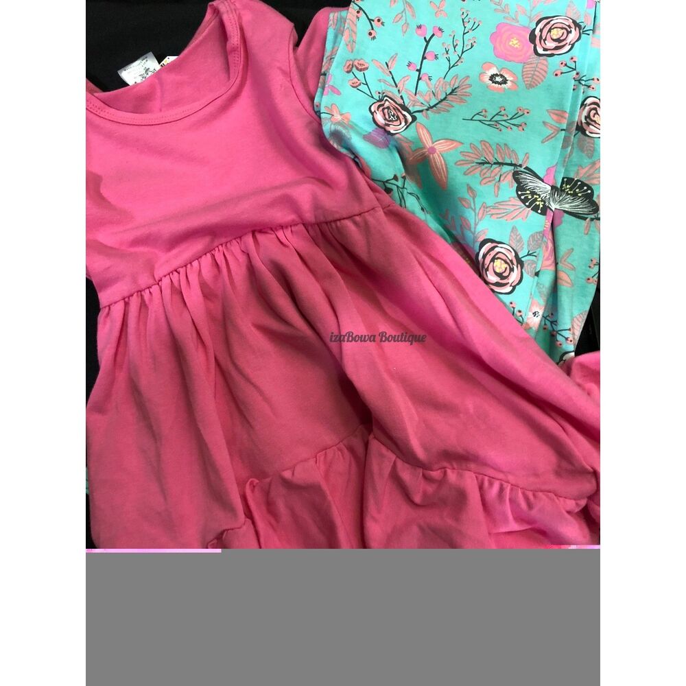 Hot Pink Hi/Lo Shirt with Aqua Pants 3 pc Set  12775  Size 5 (I)  NWT Boutique